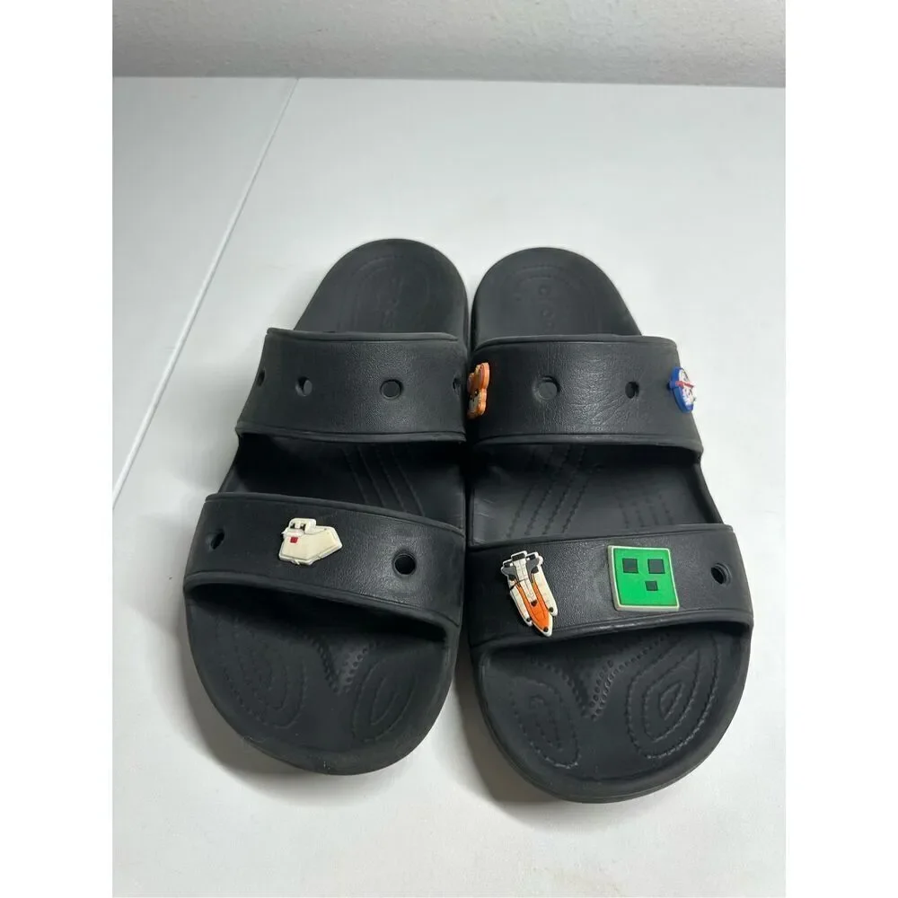 Crocs Classic Black Slide Sandals Unisex 5 Sharms Size Men's 12